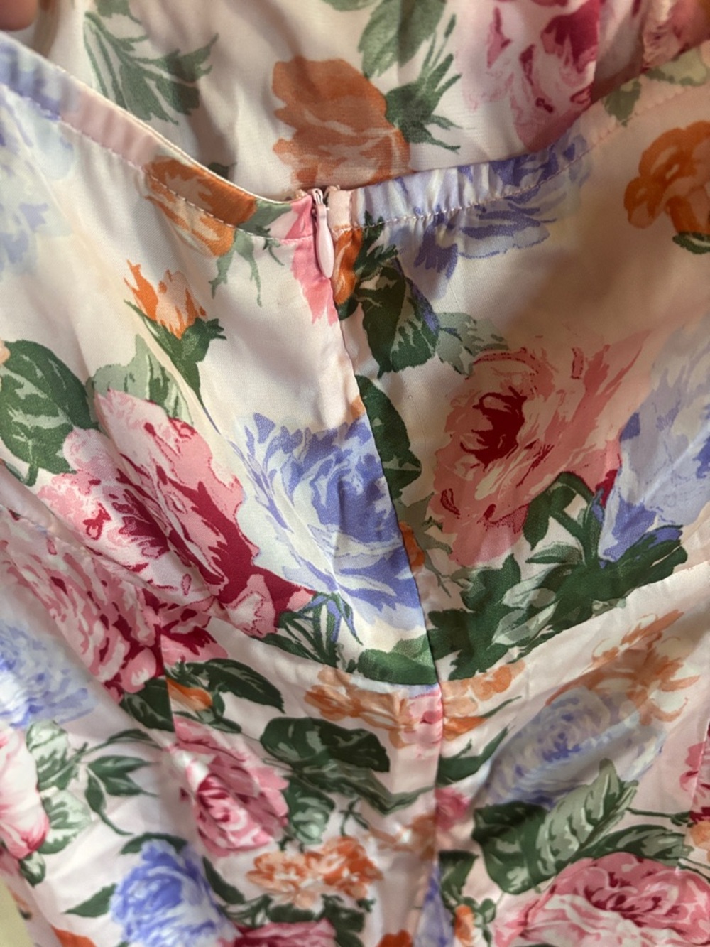 SHEIN Pink Floral Cowl Midi Dress - Picture 5 of 7